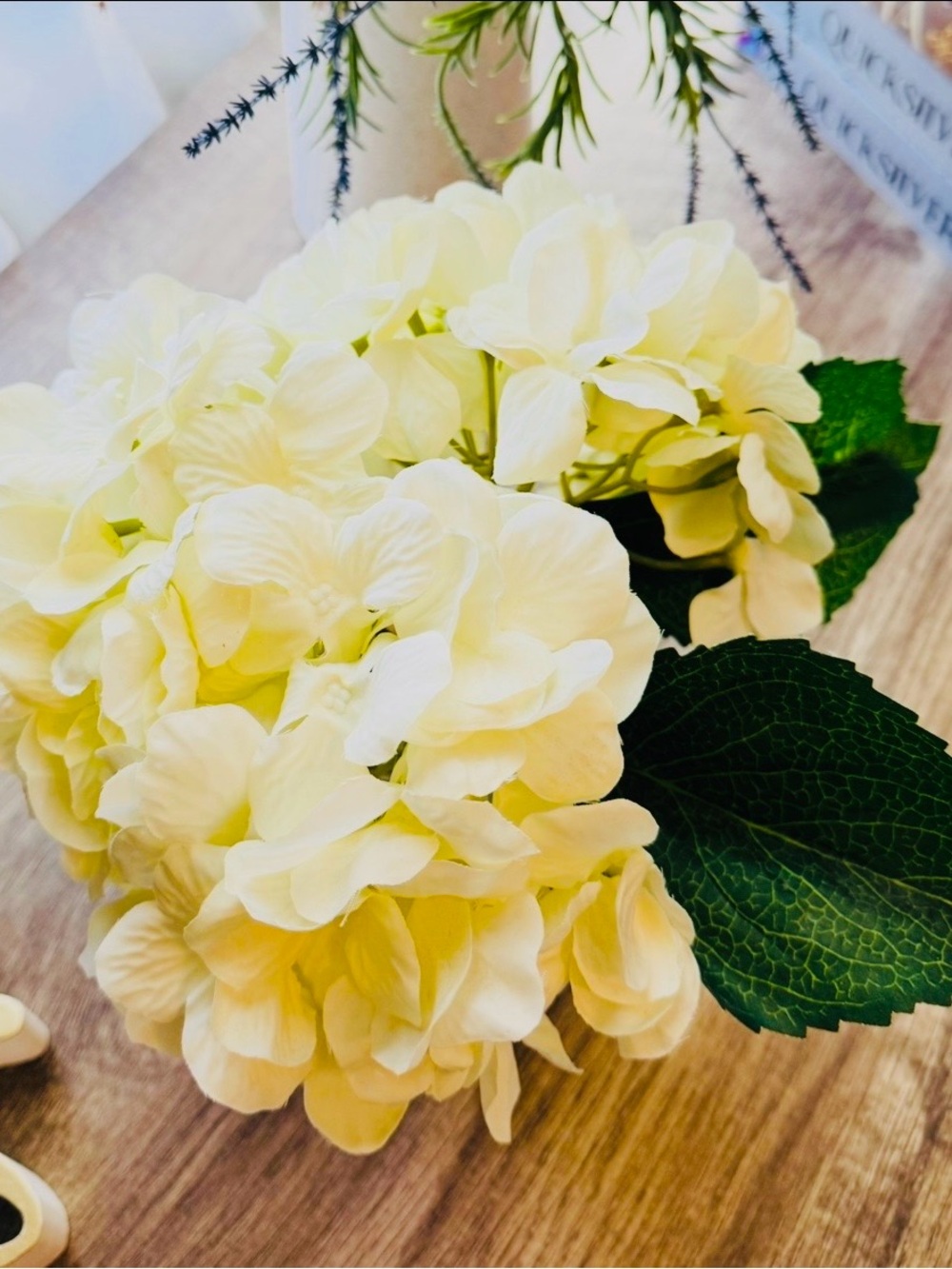 Thank You! Don’t Buy Please! White Artificial Hydrangea Bouquet - Home Accents